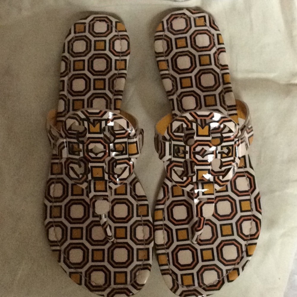 Tory Burch ballet pink octagon square sandals